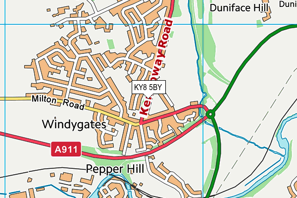 KY8 5BY map - OS VectorMap District (Ordnance Survey)