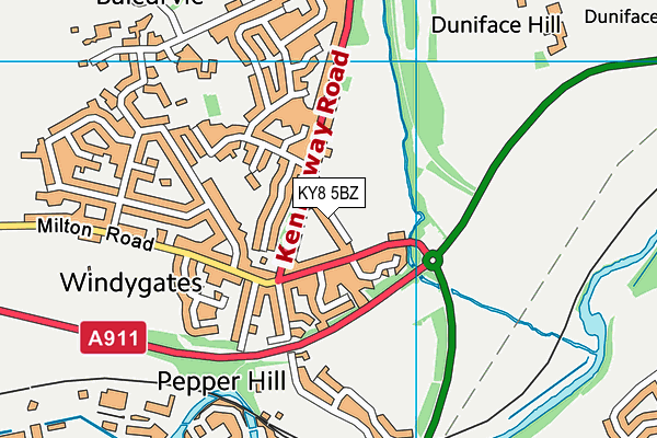 KY8 5BZ map - OS VectorMap District (Ordnance Survey)