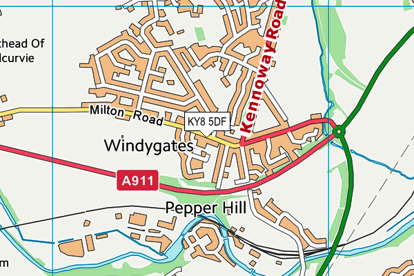 KY8 5DF map - OS VectorMap District (Ordnance Survey)