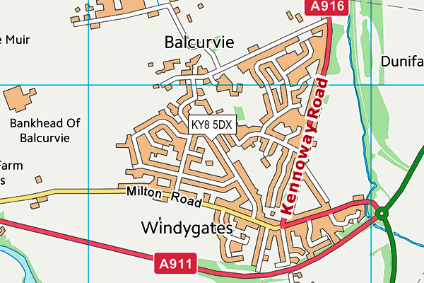 KY8 5DX map - OS VectorMap District (Ordnance Survey)