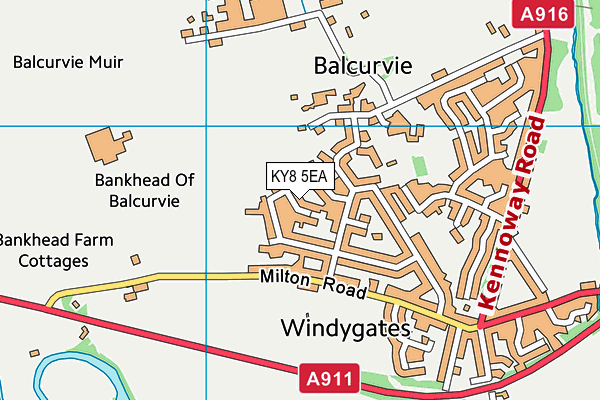 KY8 5EA map - OS VectorMap District (Ordnance Survey)