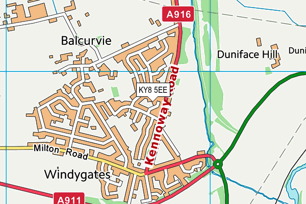 KY8 5EE map - OS VectorMap District (Ordnance Survey)