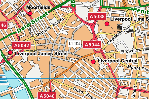 L1 1DJ map - OS VectorMap District (Ordnance Survey)