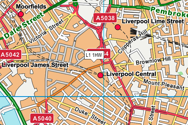 L1 1HW map - OS VectorMap District (Ordnance Survey)