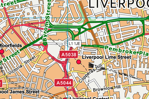 L1 1JE map - OS VectorMap District (Ordnance Survey)