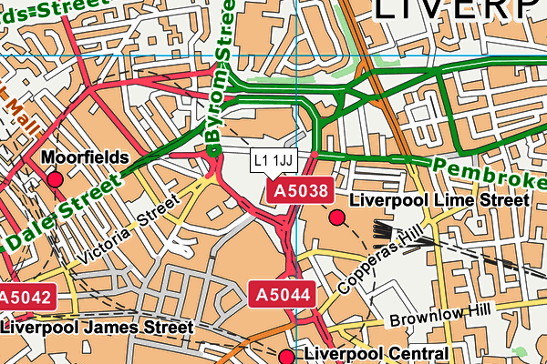 L1 1JJ map - OS VectorMap District (Ordnance Survey)