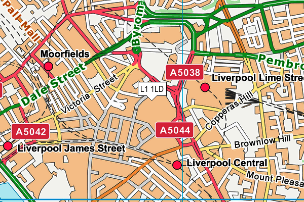 L1 1LD map - OS VectorMap District (Ordnance Survey)