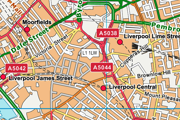 L1 1LW map - OS VectorMap District (Ordnance Survey)