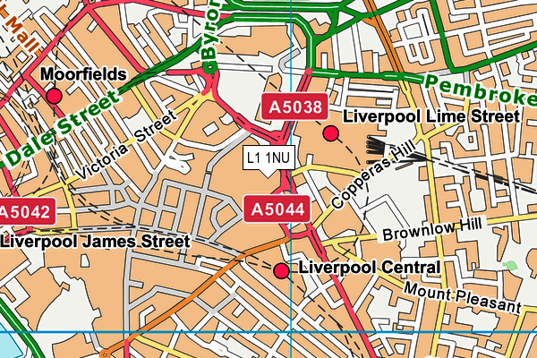 L1 1NU map - OS VectorMap District (Ordnance Survey)