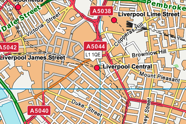 Puregym (Liverpool Central) map (L1 1QE) - OS VectorMap District (Ordnance Survey)