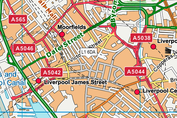 L1 6DA map - OS VectorMap District (Ordnance Survey)