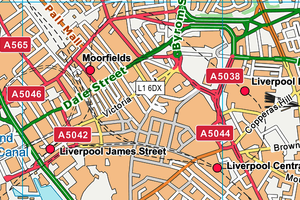 L1 6DX map - OS VectorMap District (Ordnance Survey)