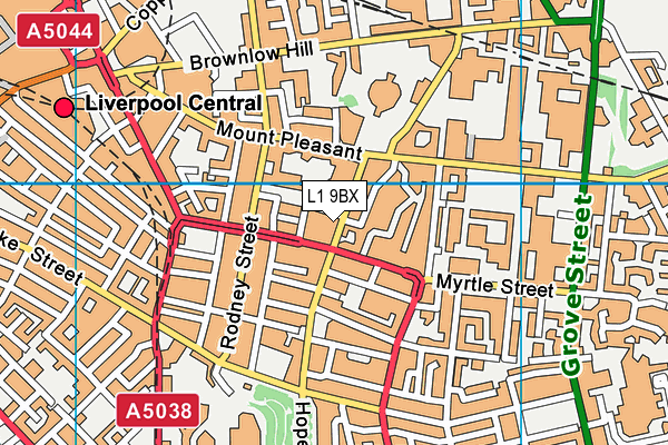 L1 9BX map - OS VectorMap District (Ordnance Survey)