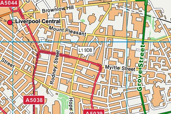 L1 9DB map - OS VectorMap District (Ordnance Survey)