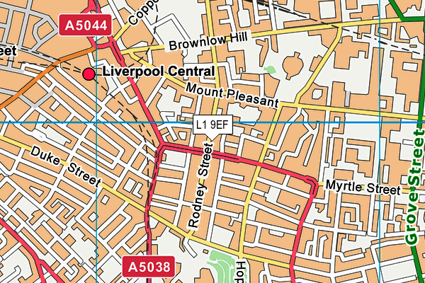 L1 9EF map - OS VectorMap District (Ordnance Survey)