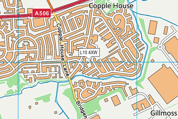 L10 4XW map - OS VectorMap District (Ordnance Survey)