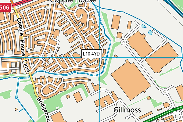 L10 4YD map - OS VectorMap District (Ordnance Survey)