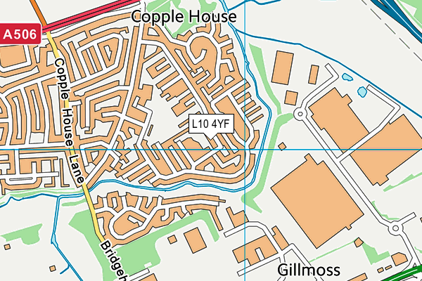 L10 4YF map - OS VectorMap District (Ordnance Survey)