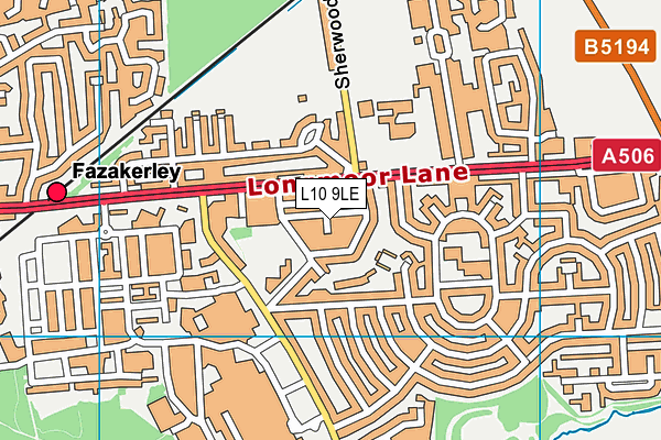 L10 9LE map - OS VectorMap District (Ordnance Survey)