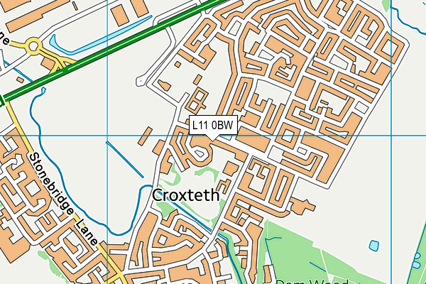 L11 0BW map - OS VectorMap District (Ordnance Survey)