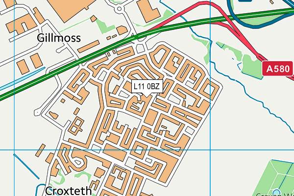 L11 0BZ map - OS VectorMap District (Ordnance Survey)