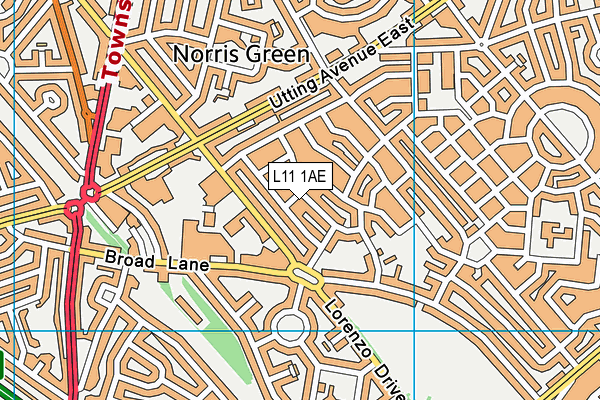 L11 1AE map - OS VectorMap District (Ordnance Survey)