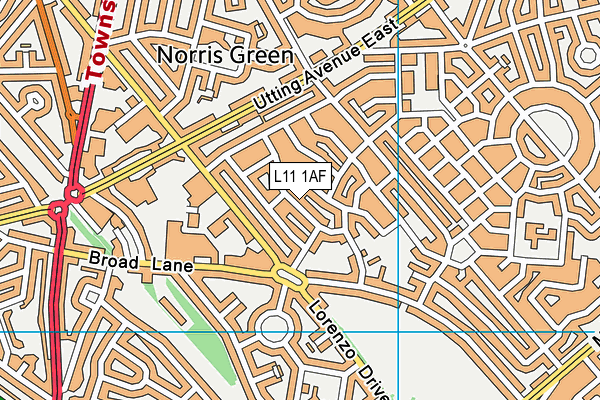 L11 1AF map - OS VectorMap District (Ordnance Survey)