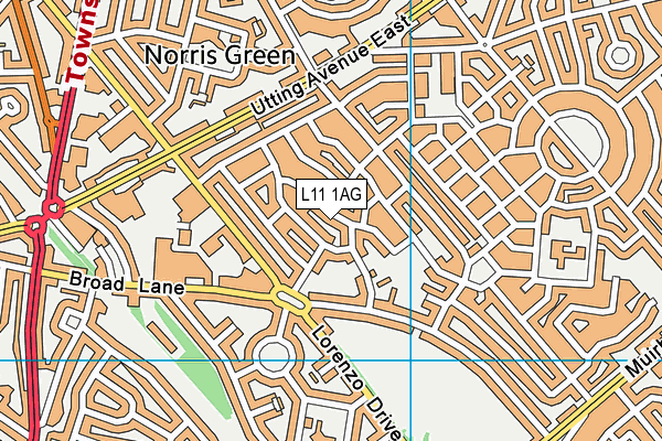 L11 1AG map - OS VectorMap District (Ordnance Survey)