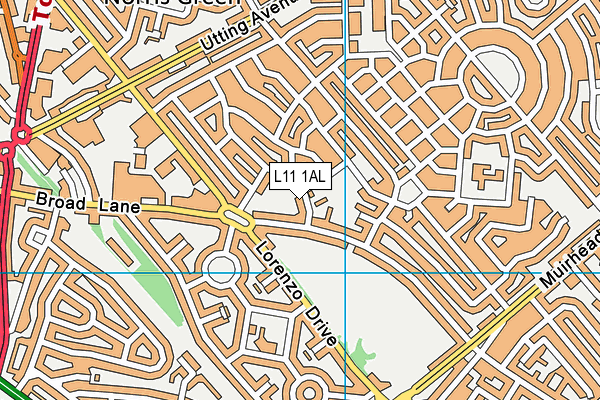 L11 1AL map - OS VectorMap District (Ordnance Survey)