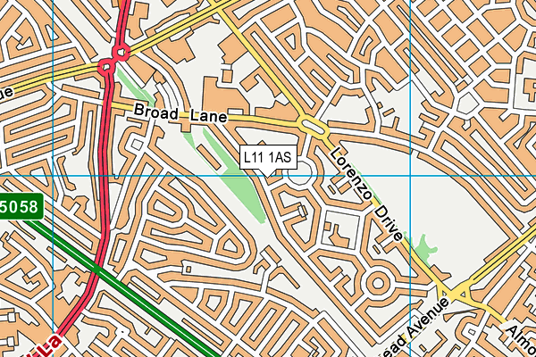 L11 1AS map - OS VectorMap District (Ordnance Survey)