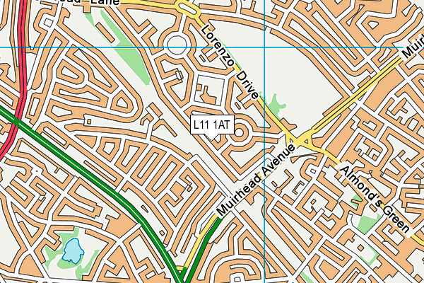 L11 1AT map - OS VectorMap District (Ordnance Survey)