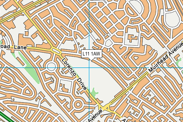 L11 1AW map - OS VectorMap District (Ordnance Survey)