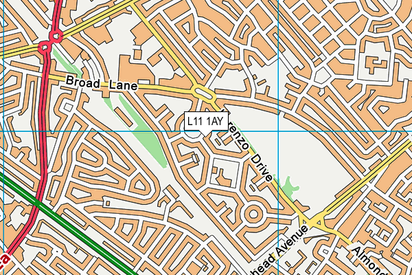L11 1AY map - OS VectorMap District (Ordnance Survey)