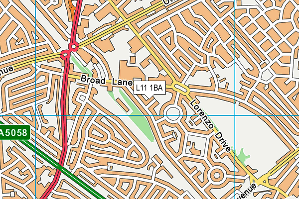 L11 1BA map - OS VectorMap District (Ordnance Survey)