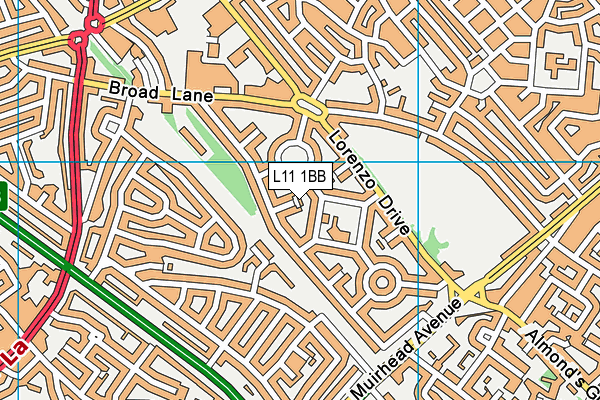 L11 1BB map - OS VectorMap District (Ordnance Survey)