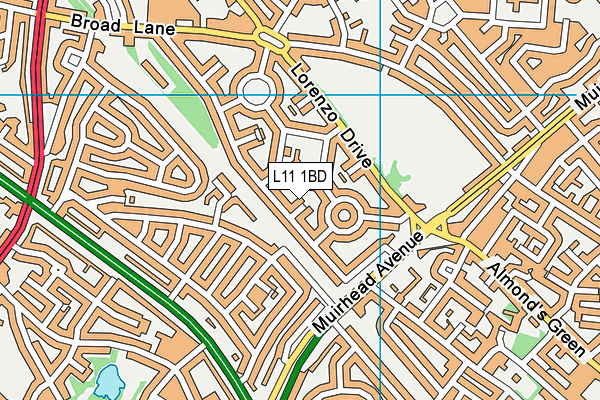 L11 1BD map - OS VectorMap District (Ordnance Survey)