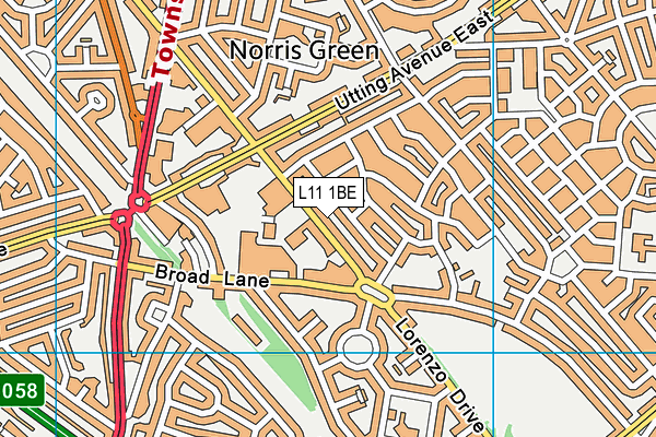 L11 1BE map - OS VectorMap District (Ordnance Survey)