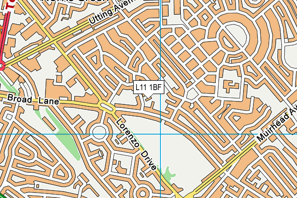 L11 1BF map - OS VectorMap District (Ordnance Survey)