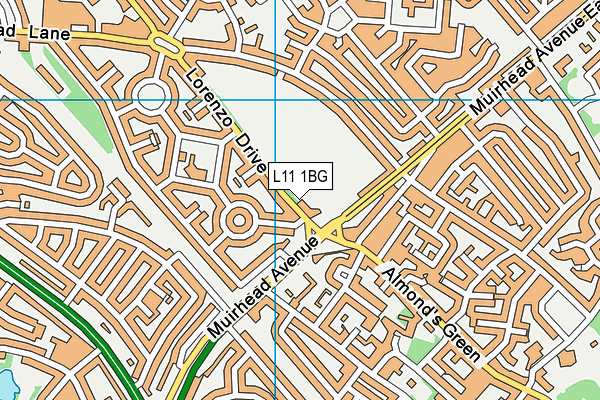 L11 1BG map - OS VectorMap District (Ordnance Survey)