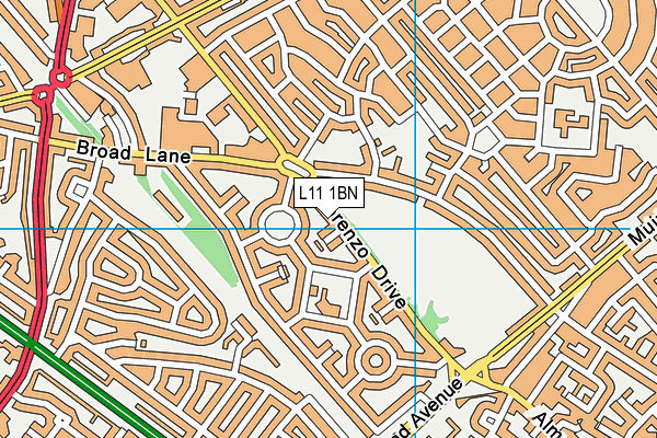 L11 1BN map - OS VectorMap District (Ordnance Survey)