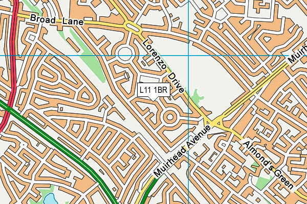 L11 1BR map - OS VectorMap District (Ordnance Survey)