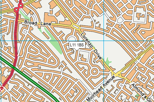 L11 1BS map - OS VectorMap District (Ordnance Survey)