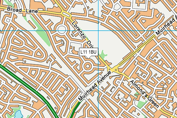 L11 1BU map - OS VectorMap District (Ordnance Survey)