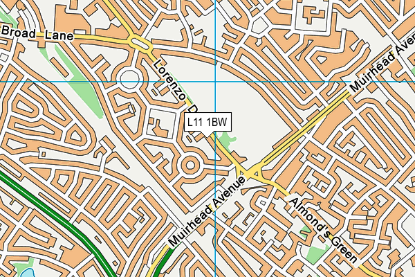 L11 1BW map - OS VectorMap District (Ordnance Survey)