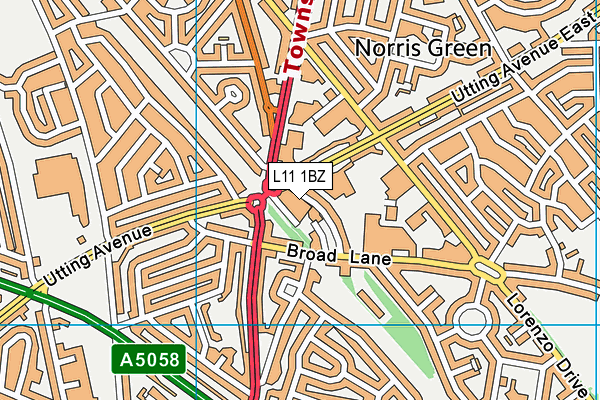 L11 1BZ map - OS VectorMap District (Ordnance Survey)