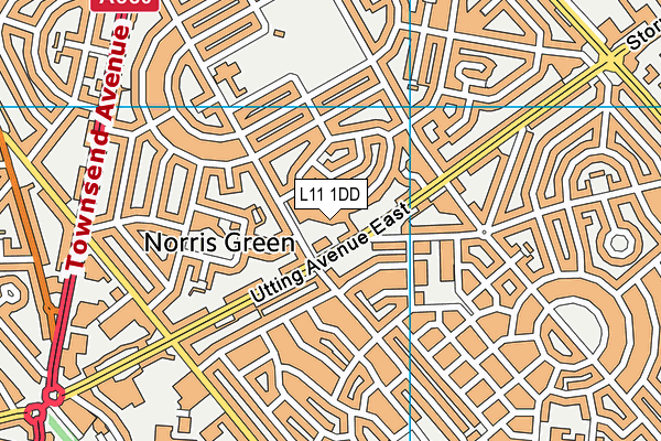 L11 1DD map - OS VectorMap District (Ordnance Survey)