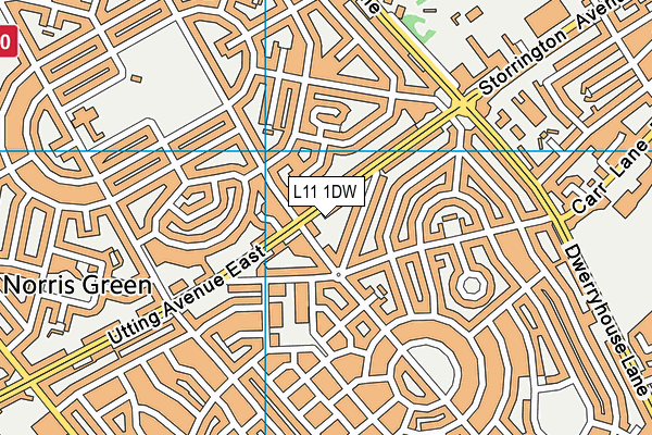 L11 1DW map - OS VectorMap District (Ordnance Survey)