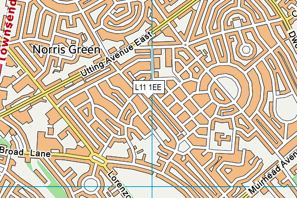 L11 1EE map - OS VectorMap District (Ordnance Survey)