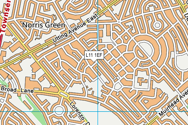 L11 1EF map - OS VectorMap District (Ordnance Survey)