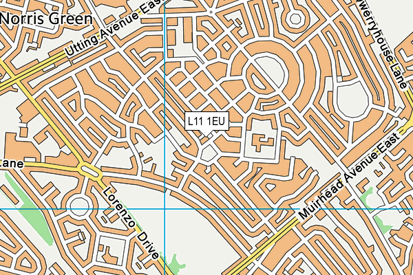 L11 1EU map - OS VectorMap District (Ordnance Survey)